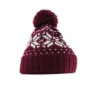 Beechfield - "Snowstar" Mütze für Herren/Damen Unisex (Burgunderrot/Weiß) Einheitsgröße