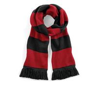 Beechfield Stadion-Schal CB479 gestreift Schwarz/Rot One Size