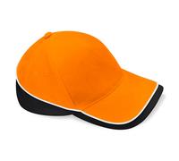 Beechfield - "Teamwear" Baseball-Mütze - Wettbewerb (Orange/Schwarz/Weiß) Einheitsgröße