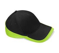Beechfield Teamwear Cap in black / lime green