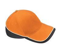 Beechfield - "Teamwear Competition" Baseball-Mütze (Orange/Schwarz/Weiß) Einheitsgröße