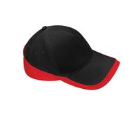 Beechfield - "Teamwear Competition" Baseball-Mütze (Schwarz/Rot) Einheitsgröße