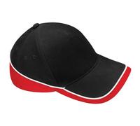 Beechfield Teamwear Competition Cap – Schwarz/Rot/Weiß
