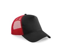 Beechfield - Trucker Cap Snapback für Herren/Damen Unisex (Schwarz/Rot) Einheitsgröße