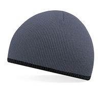 Beechfield Two-Tone Beanie Strickmütze, verschiedene Farben graphit grey/schwarz