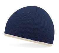 Beechfield Two-Tone Beanie Strickmütze, verschiedene Farben Navy/Stone
