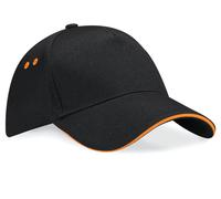 BEECHFIELD ULTIMATE 5 PANEL CAP SANDWICH PEAK BLACK/ORANGE