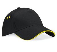 BEECHFIELD ULTIMATE 5 PANEL CAP SANDWICH PEAK BLACK/YELLOW