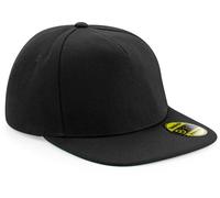 Beechfield Unisex 5-Panel Flatpeak Kappe Flache Cap B660 black/black one size