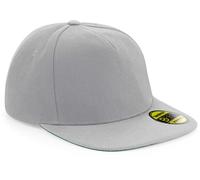Beechfield Kappe CB660, Unisex 5-Panel, abgeflachter Scheitel, Snapback, Grau Einheitsgröße