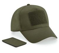 CB638 Beechfield 5 Panele Kappe mit abnehmbaren Aufnäher Military Green One Size