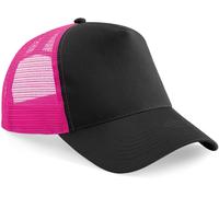 Beechfield Unisex 5-Panel Trucker Kappe Netz Cap B640 black/fuchsia one size
