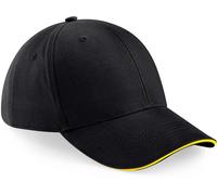 BEECHFIELD ATHLEISURE 6 PANEL CAP BLACK/YELLOW