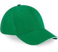 Beechfield Unisex 6-Panel Sandwich Kappe 'Athleisure' Klassische Cap B20 kelly green/white one size