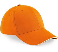 BEECHFIELD ATHLEISURE 6 PANEL CAP ORANGE/WHITE