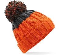 CB437 Beechfield Bommelmütze mit kontrastreichem 2-farbigem Design Orange One Size