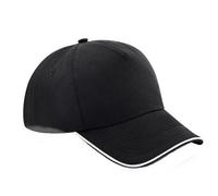 Beechfield Unisex Authentic 5 Panel Baseballkappe Für Erwachsene (Schwarz/Weiß)