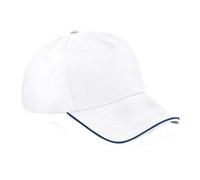 Beechfield Unisex Authentic 5 Panel Baseballkappe Für Erwachsene (Weiß/Navy) Einheitsgröße