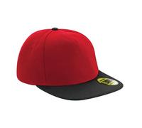 Beechfield Kappe B660 Flat Peak Snapback Unisex Schwarz Einheitsgröße