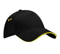 Beechfield Unisex Baseballkappe Ultimate (2 Stück/Packung) (EinheitsgröÃŸe) (Schwarz/Gelb)
