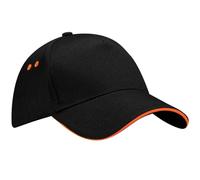 Beechfield Unisex Baseballkappe Ultimate (2 Stück/Packung) (EinheitsgröÃŸe) (Schwarz/Orange)