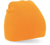 CB44 Beechfield Strickmütze Flach geschnitten Fluorescent Orange One Size