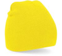 CB44 Beechfield Strickmütze Flach geschnitten Yellow One Size