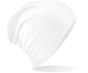 Beechfield Unisex Hemsedal Cotton Slouch Beanie B368 white one size