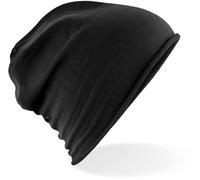 Beechfield Beanie CB361 – leichte Jersey-Mütze – Schwarz Einheitsgröße