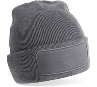Beechfield Beanie CB445 mit Baumwoll-Twill-Emblem Graphitgrau Einheitsgröße