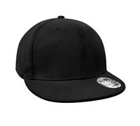 Beechfield Unisex Pro-Stretch Flat Peak Cap Cap Einheitsgröße Schwarz