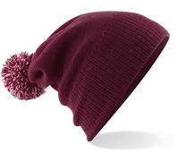 Beechfield Unisex Snowstar Beanie Bommel-Mütze B450 burgundy/off white one size
