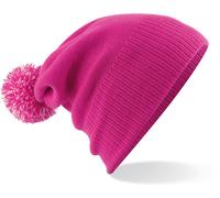 Beechfield Unisex Snowstar Beanie Bommel-Mütze B450 fuchsia/off white one size