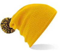 Beechfield Beanie B450 Snowstar® doppellagig mit Bommel Gold/Schwarz One Size