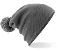 Beechfield Unisex Snowstar Beanie Bommel-Mütze B450 graphite grey/light grey one size