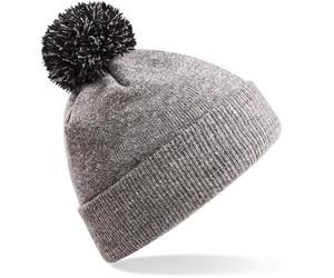 Beechfield Unisex Snowstar Beanie Bommel-Mütze B450 heather grey/black one size