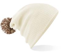 Beechfield Unisex Snowstar Beanie Bommel-Mütze B450 off white/mocha one size
