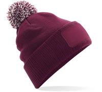 Beechfield Beanie B443 Snowstar Patch – Burgund/Off-White