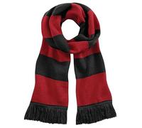 Beechfield Unisex Stadium Scarf Schal, Mehrfarbig (Black/Classic Red 00), One Size