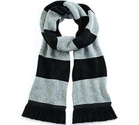 Beechfield Unisex Stadium Scarf Schal, Mehrfarbig (Black/Heather Grey 00), One Size