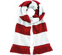 Beechfield Unisex Stadium Scarf Schal, Mehrfarbig (Classic Red/White 00), One Size