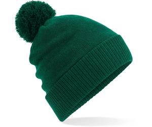 Beechfield Unisex Strickmütze 'Thermal Snowstar' Bommel-Mütze B439 bottle green one size