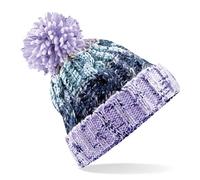 Beechfield Unisex Adults Corkscrew Knitted Pom Beanie Hat Strickmütze, Mehrfarbig (Lavender Fizz 000), Einheitsgröße