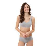BeeDees Damen Bustier Comfee Crop Top Graumelange, 44/46 mit herausnehmbaren Cups Breite Träger herausnehmbare Polster Microfaser