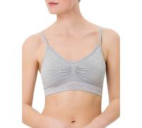 BeeDees Damen Bustier Comfee Strap Top Graumelange, 36/38 mit herausnehmbaren Cups und verstellbaren Trägern Verstellbare Träger