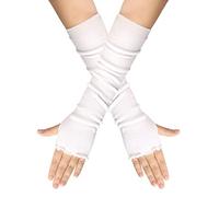 B amen Fingerlose Handschuhe Dehnbar Arm Handwärmer Lange Fäustlinge Arm Handschuhe Winter Warm Lange Ärmel Warm Strick Handschuhe Pluswärmer Handstulpen Armwärmer Stulpen 1 Paar