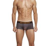 BEEMEN SEOBEAN Herren Boxershorts Low Rise aus Baumwolle - Elastische Mini Trunks Unterwäsche für Männer, Atmungsaktiv, Uni & Gradient Design