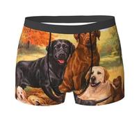 BEEOFICEPENG Herbst Labrador Lab Golden Retriever Hund danken,Boxershorts für Herren, Unterhosen, Boxershorts, lustige Unterwäsche,L