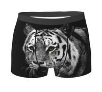 BEEOFICEPENG Schwarz-weißer Tiger,Boxershorts für Herren, Unterhosen, Boxershorts, lustige Unterwäsche,M