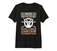 Beer Hunting Gives A Man Hunter Life Adventure Nature Lover Premium T-Shirt